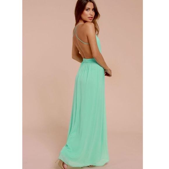lulus mint green maxi dress